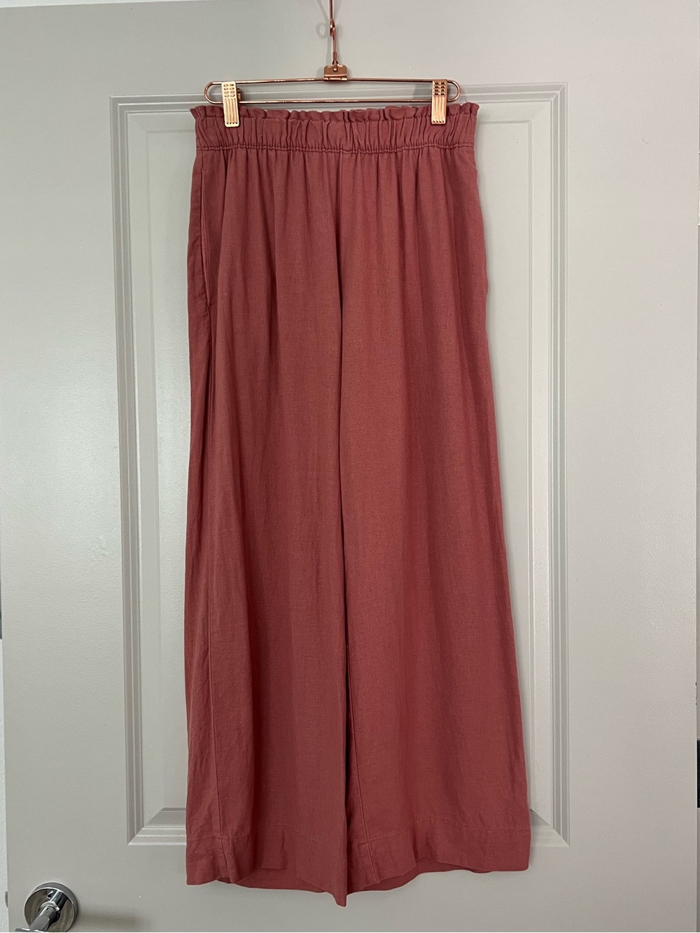 Abercrombie Linen Pants - muted warm pink